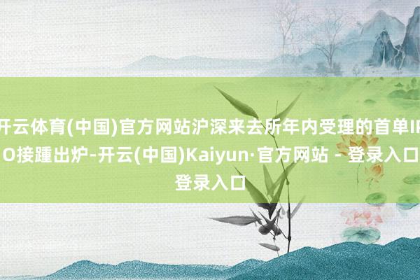 开云体育(中国)官方网站沪深来去所年内受理的首单IPO接踵出炉-开云(中国)Kaiyun·官方网站 - 登录入口